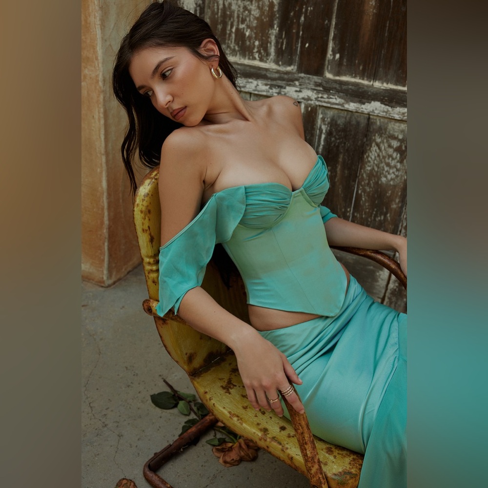 Jade Ruffle Sleeve Corset Top from House of CB